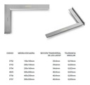 Escuadra Con Sombrero 90 Grados 300 X 200 Mm Bremen 4025