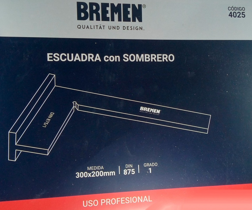Escuadra Con Sombrero 90 Grados 300 X 200 Mm Bremen 4025