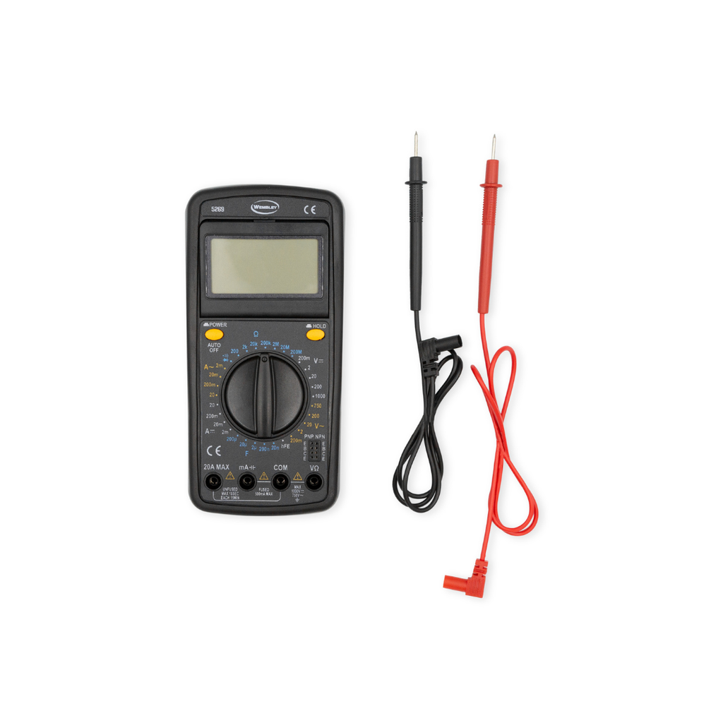 MULTIMETRO DIGITAL (TESTER) PANTALLA GRA - 5269 - WEMBLEY