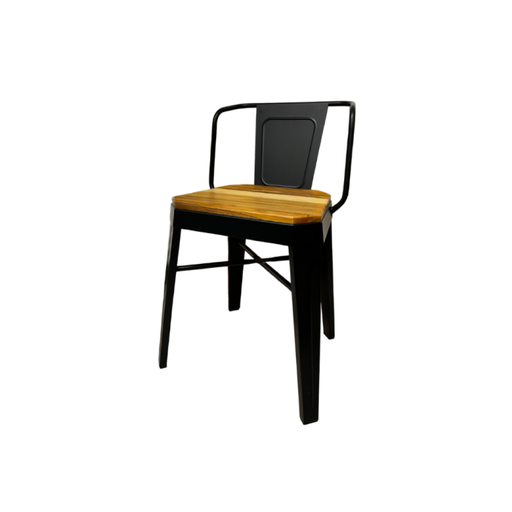 [06-000-060_TROMEN] SILLA RUNKO NEGRA C/ MADERA