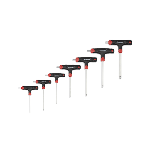 [8008_WEMBLEY] LLAVES ALLEN   x 7Pzs.(2.5-3-4-5-6-8-10) Mango Anatómico-Serie Larga-Cardánica WEMBLEY®